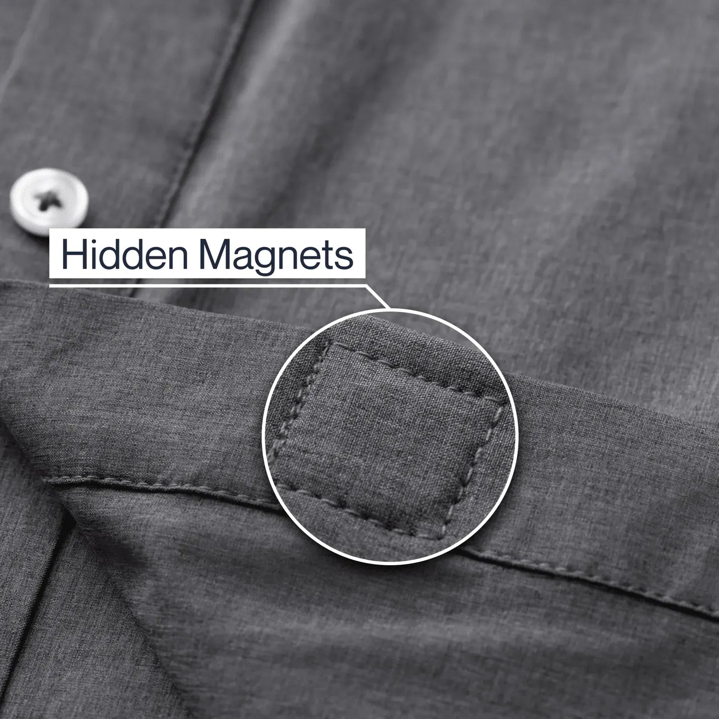 Joe & Bella Everyday Magnetic Button-Down for Men | Tailored-Fit #Heathered Grey