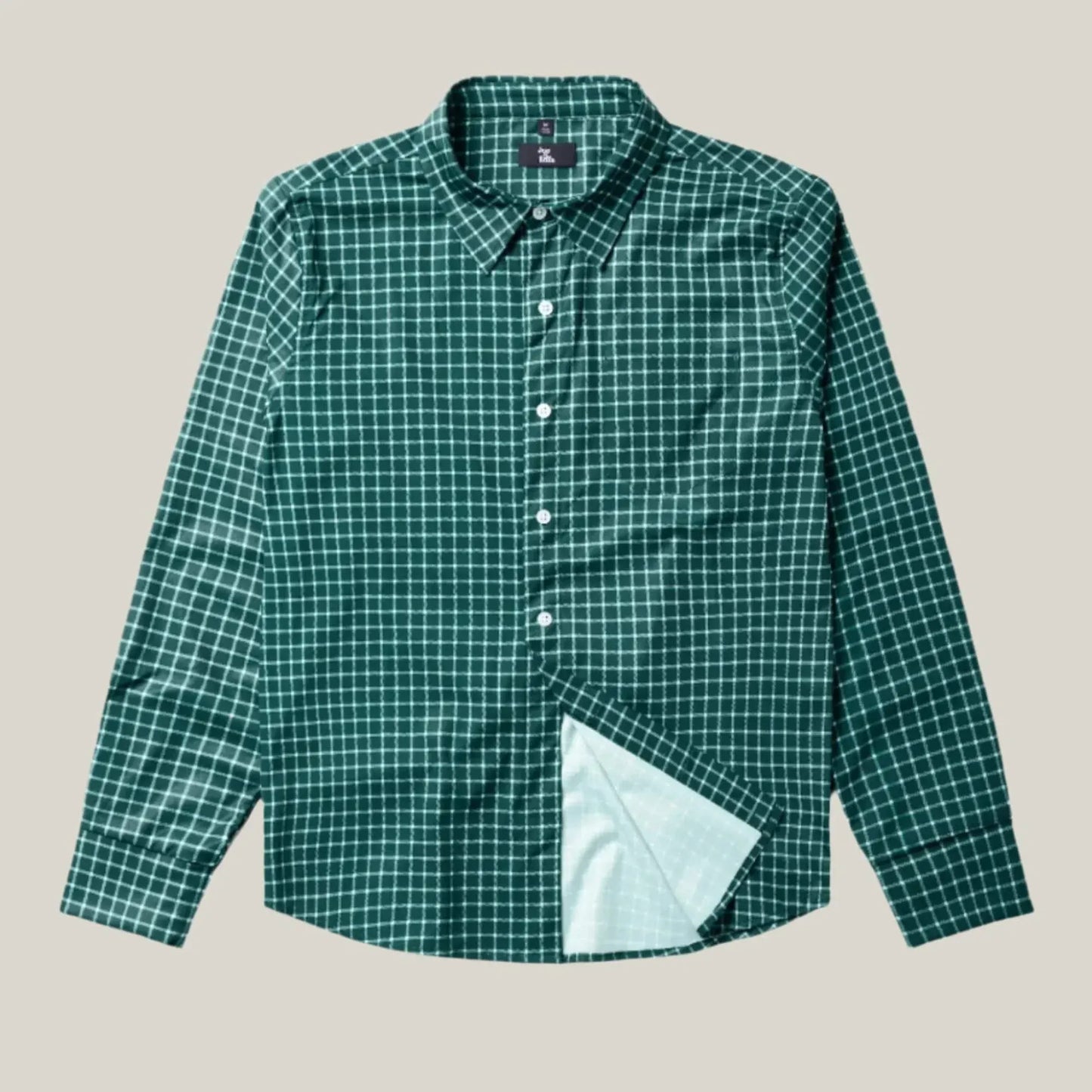 Joe & Bella Everyday Magnetic Button-Down for Men | Tailored-Fit#Green Check