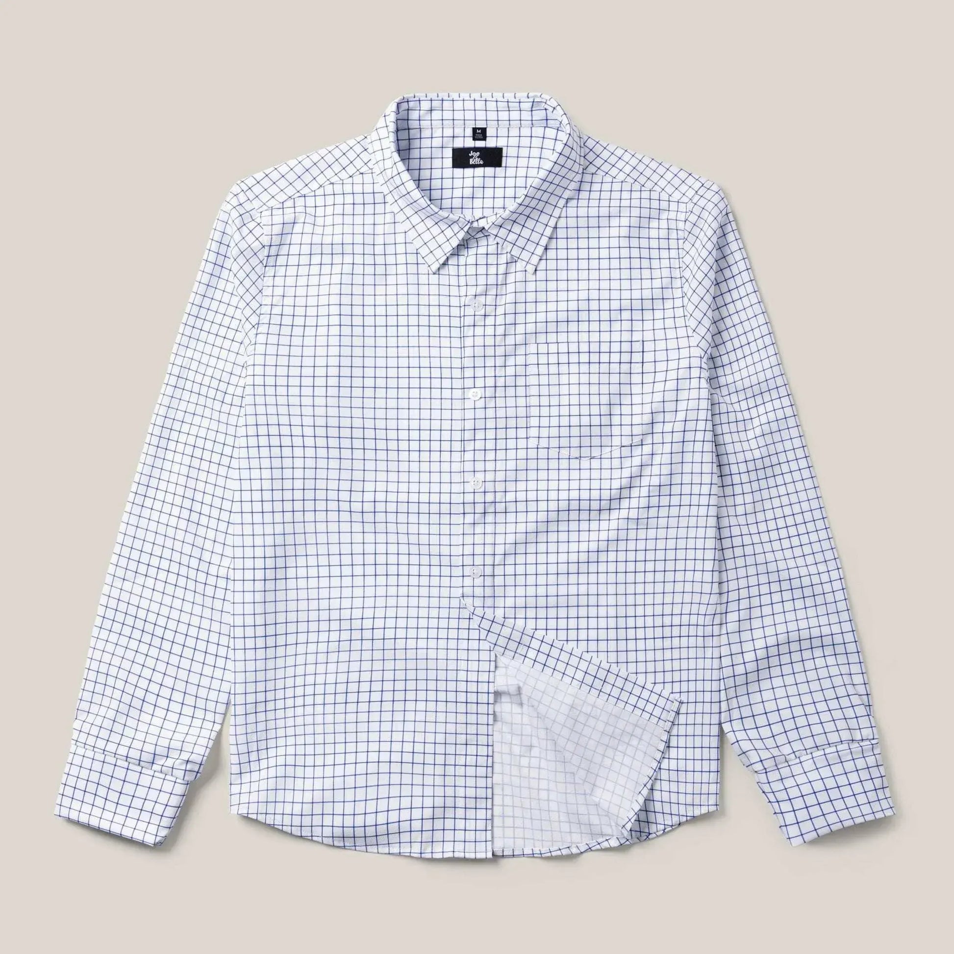 ["Joe & Bella White Check / S Everyday Magnetic Button-Down for Men | Tailored-Fit ", "White Check"]