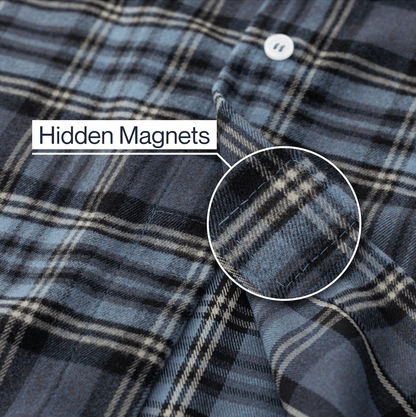 Joe & Bella S Everyday Magnetic Flannel for Men#Blue Plaid