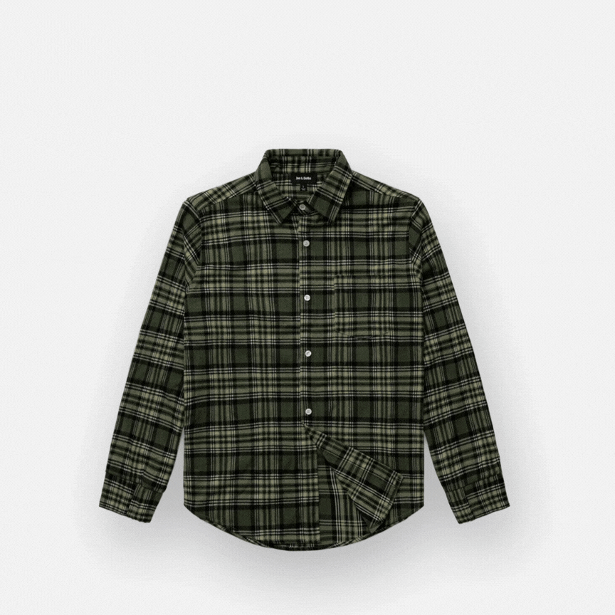 ["Joe & Bella Everyday Magnetic Flannel for Men ", "Green Plaid"]