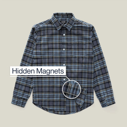Joe & Bella S Everyday Magnetic Flannel for Men #Blue Plaid