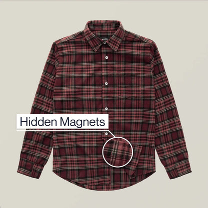 Joe & Bella Red Plaid / S Everyday Magnetic Flannel for Men #Red Plaid