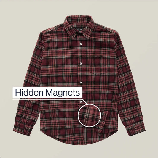 Joe & Bella Red Plaid / S Everyday Magnetic Flannel for Men #Red Plaid