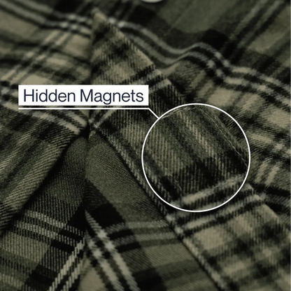 Joe & Bella Everyday Magnetic Flannel for Men #Green Plaid