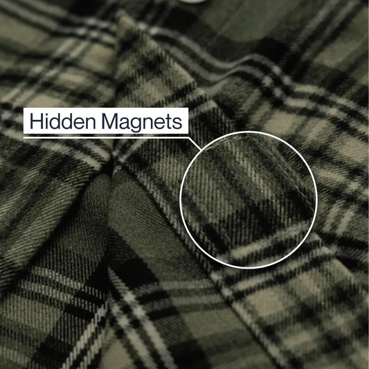 Joe & Bella Everyday Magnetic Flannel for Men #Green Plaid