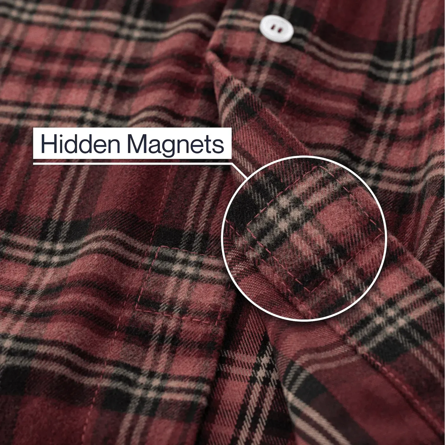 Joe & Bella Red Plaid / S Everyday Magnetic Flannel for Men #Red Plaid