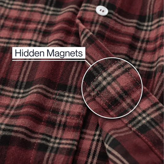 Joe & Bella Red Plaid / S Everyday Magnetic Flannel for Men #Red Plaid