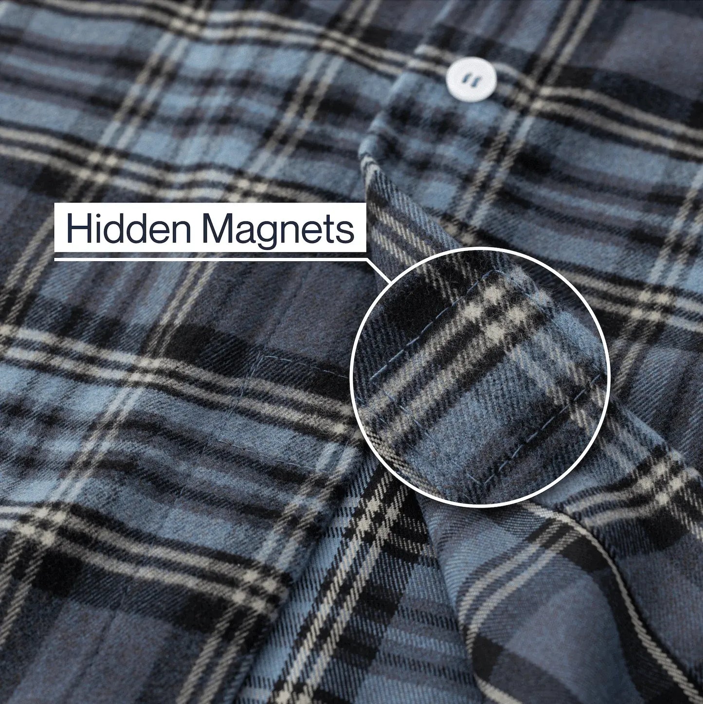 Joe & Bella Everyday Magnetic Flannel for Men #Blue Plaid