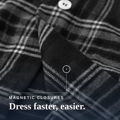 Joe & Bella Everyday Magnetic Flannel for Men #Black Plaid