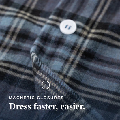 Joe & Bella S Everyday Magnetic Flannel for Men #Blue Plaid