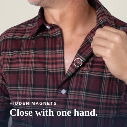 Joe & Bella Red Plaid / S Everyday Magnetic Flannel for Men #Red Plaid