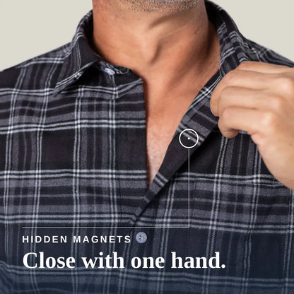 Joe & Bella Everyday Magnetic Flannel for Men #Black Plaid