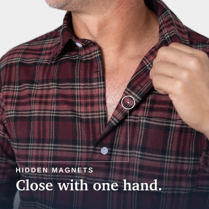 Joe & Bella Red Plaid / S Everyday Magnetic Flannel for Men #Red Plaid