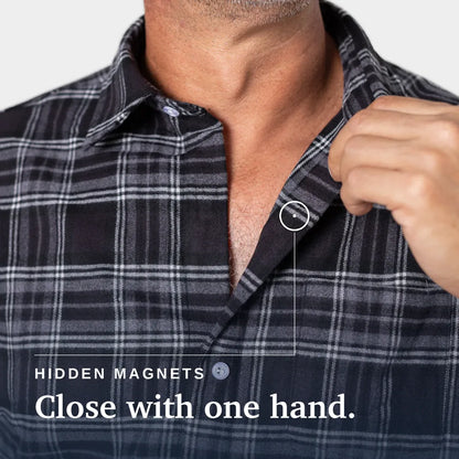 Joe & Bella Everyday Magnetic Flannel for Men #Black Plaid