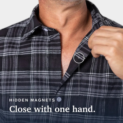 Joe & Bella Everyday Magnetic Flannel for Men #Black Plaid