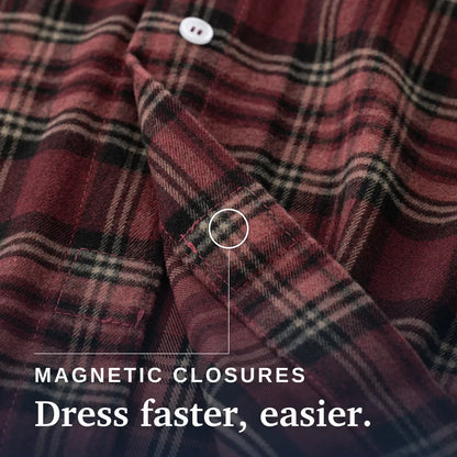 Joe & Bella Red Plaid / S Everyday Magnetic Flannel for Men #Red Plaid