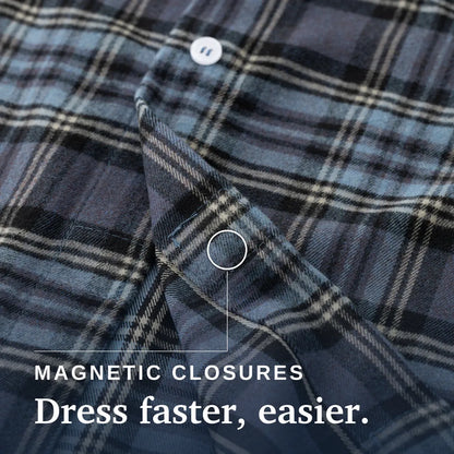 Joe & Bella S Everyday Magnetic Flannel for Men #Blue Plaid