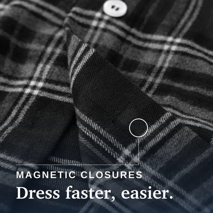 Joe & Bella Everyday Magnetic Flannel for Men #Black Plaid
