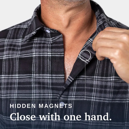 Joe & Bella Everyday Magnetic Flannel for Men #Black Plaid