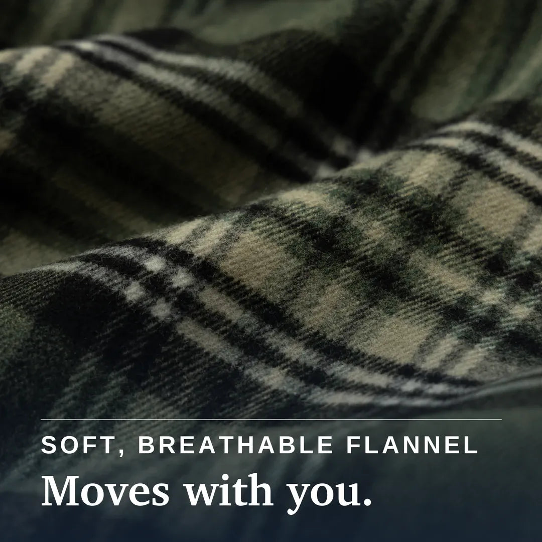 Joe & Bella Everyday Magnetic Flannel for Men #Green Plaid