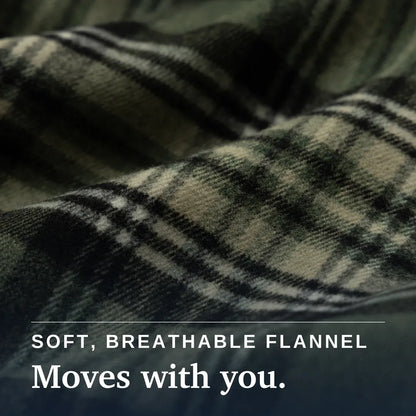 Joe & Bella Everyday Magnetic Flannel for Men #Green Plaid