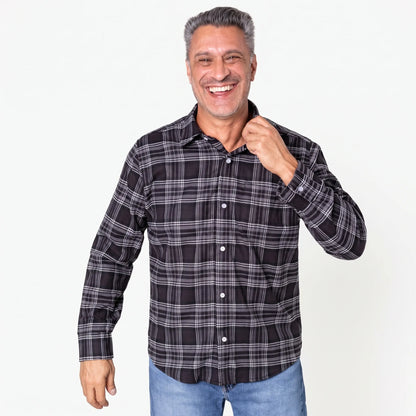 Joe & Bella Everyday Magnetic Flannel for Men #Black Plaid