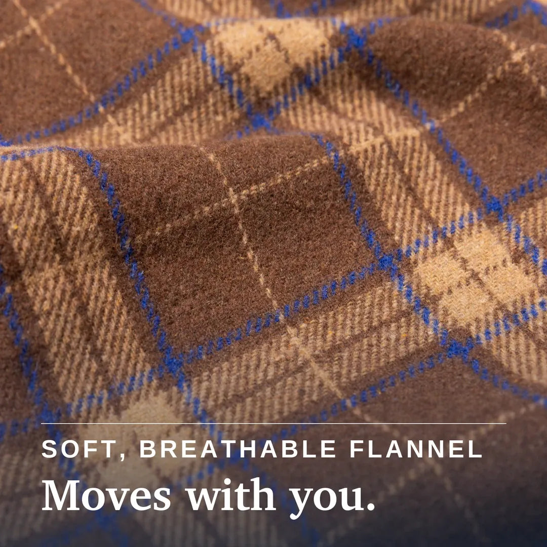 ["Joe & Bella Everyday Magnetic Flannel for Men ", "Brown Plaid"]
