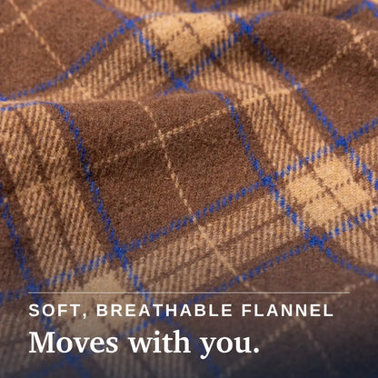 Joe & Bella Everyday Magnetic Flannel for Men #Brown Plaid