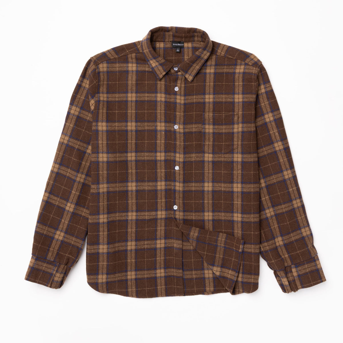 Joe & Bella Everyday Magnetic Flannel for Women #Brown Plaid