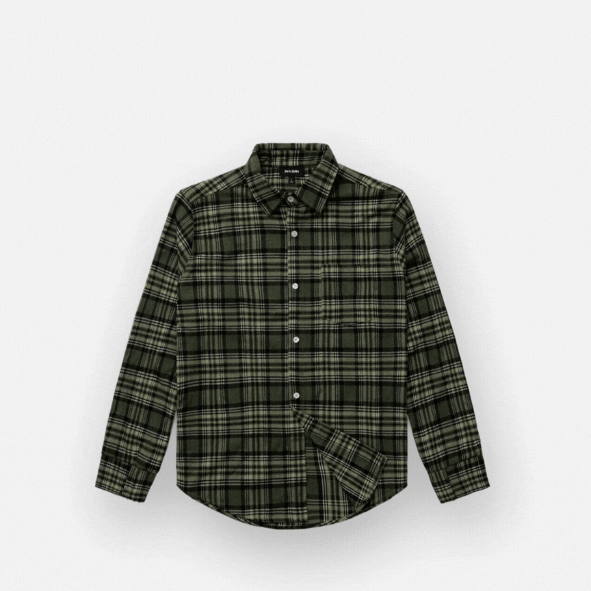 Joe & Bella Everyday Magnetic Flannel for Men #Green Plaid