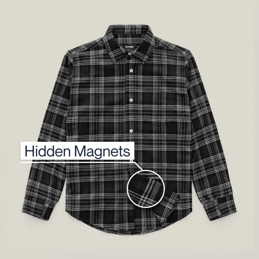 Joe & Bella Everyday Magnetic Flannel for Men #Black Plaid