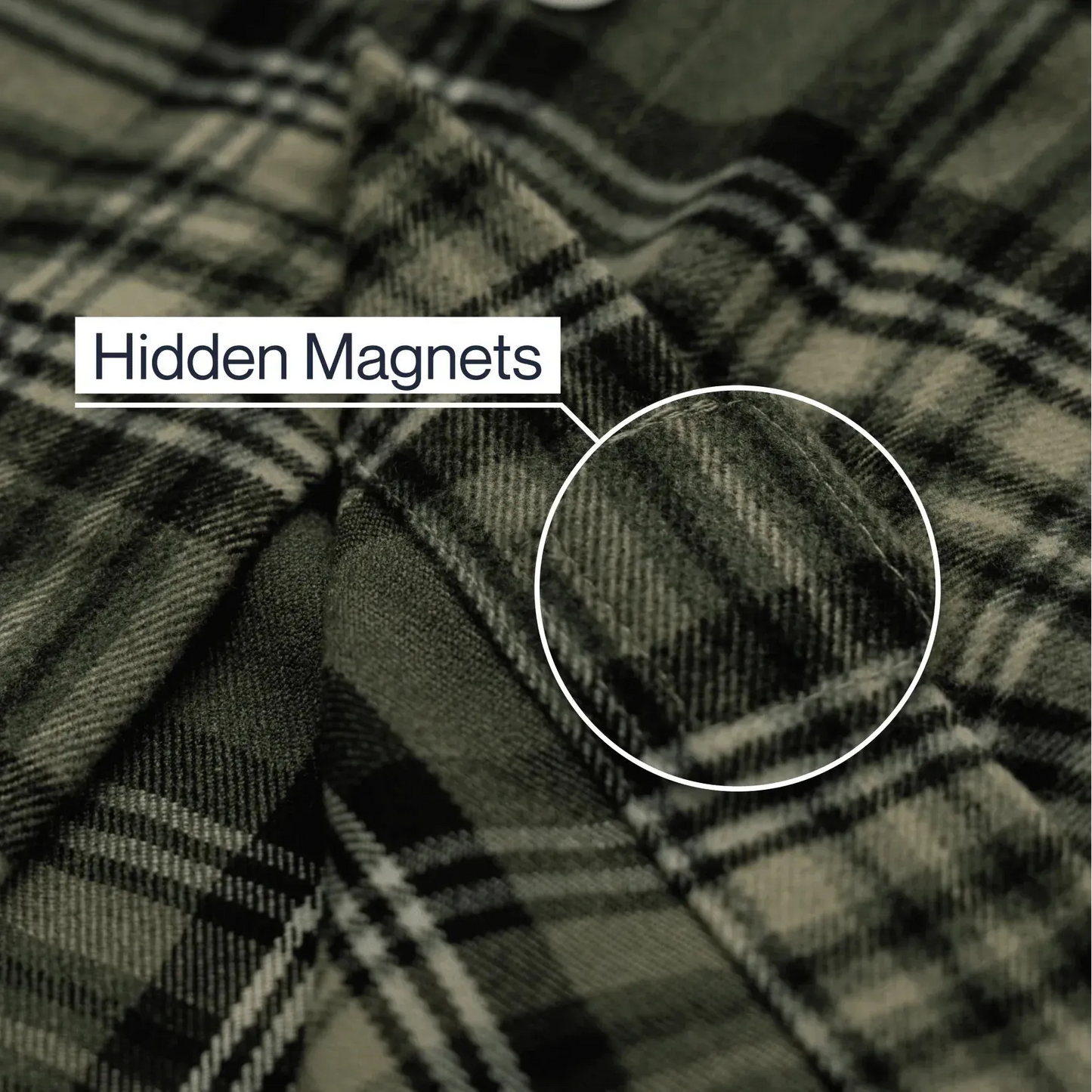 Joe & Bella Everyday Magnetic Flannel for Men #Green Plaid