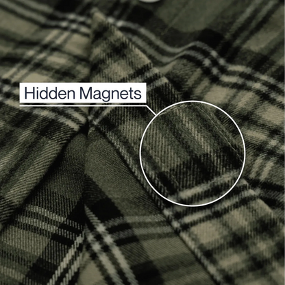 Joe & Bella Everyday Magnetic Flannel for Men #Green Plaid