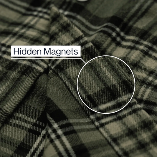 Joe & Bella Everyday Magnetic Flannel for Men #Green Plaid