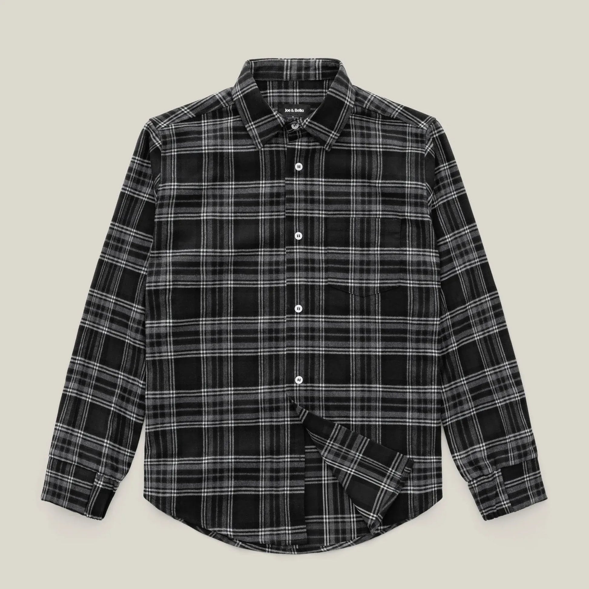["Joe & Bella Everyday Magnetic Flannel for Men ", "Black Plaid"]