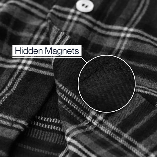Joe & Bella Everyday Magnetic Flannel for Men #Black Plaid