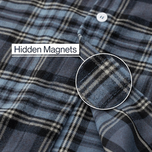 Joe & Bella Everyday Magnetic Flannel for Men #Blue Plaid