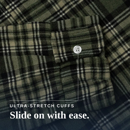 Joe & Bella Everyday Magnetic Flannel for Men #Green Plaid