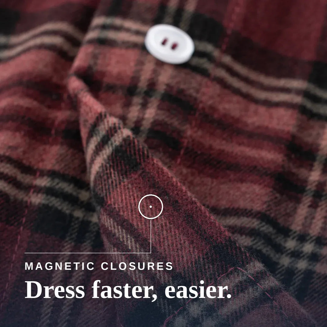 Joe & Bella Red Plaid / S Everyday Magnetic Flannel for Men #Red Plaid