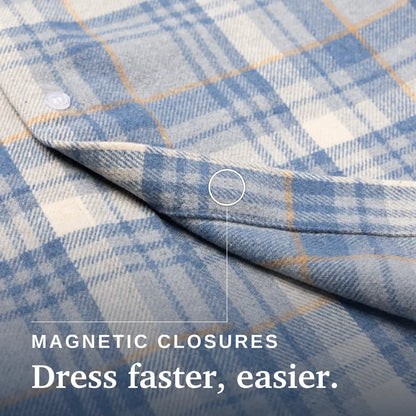 Joe & Bella Everyday Magnetic Flannel for Women #Light Blue Plaid