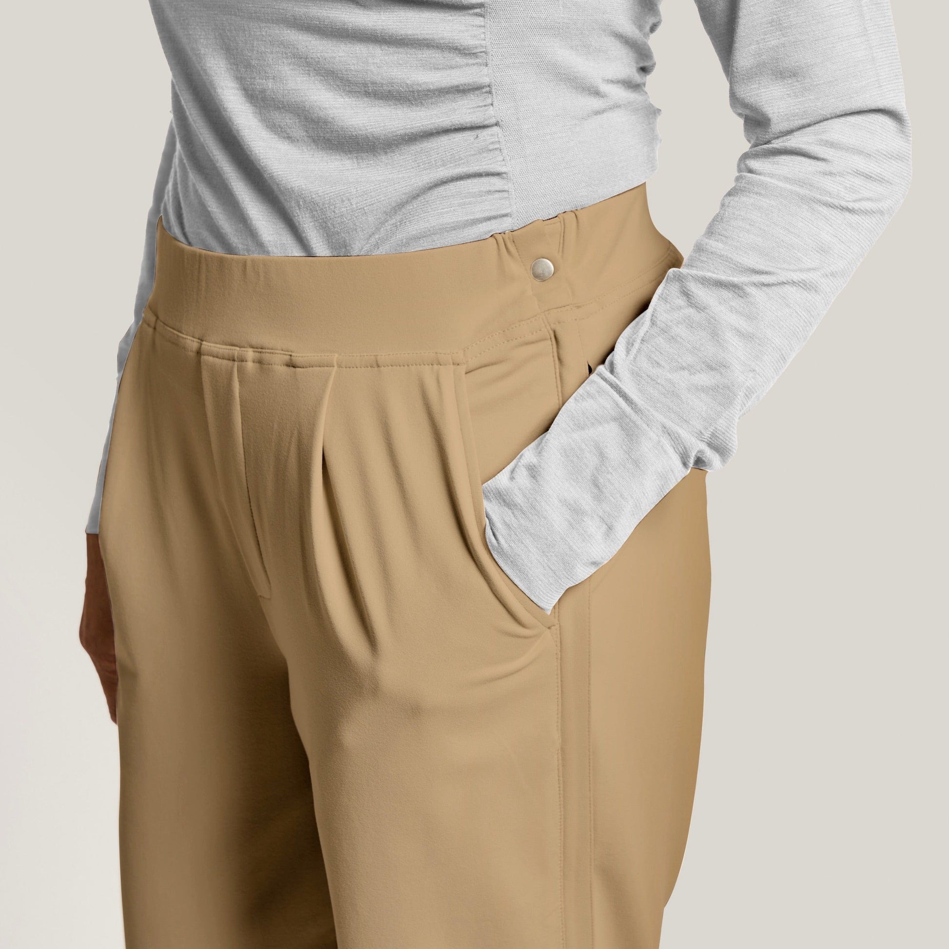 ["Joe & Bella Everyday Side-Zip Pant for Women ", "Dark Khaki"]