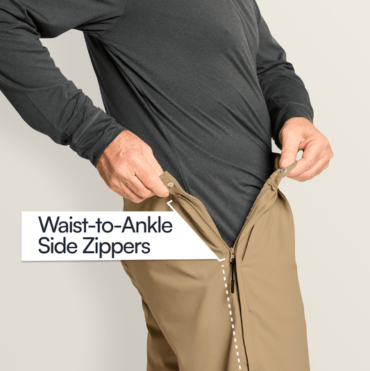 Joe & Bella Dark Khaki / S Everyday Side-Zip Pants for Men#Dark Khaki