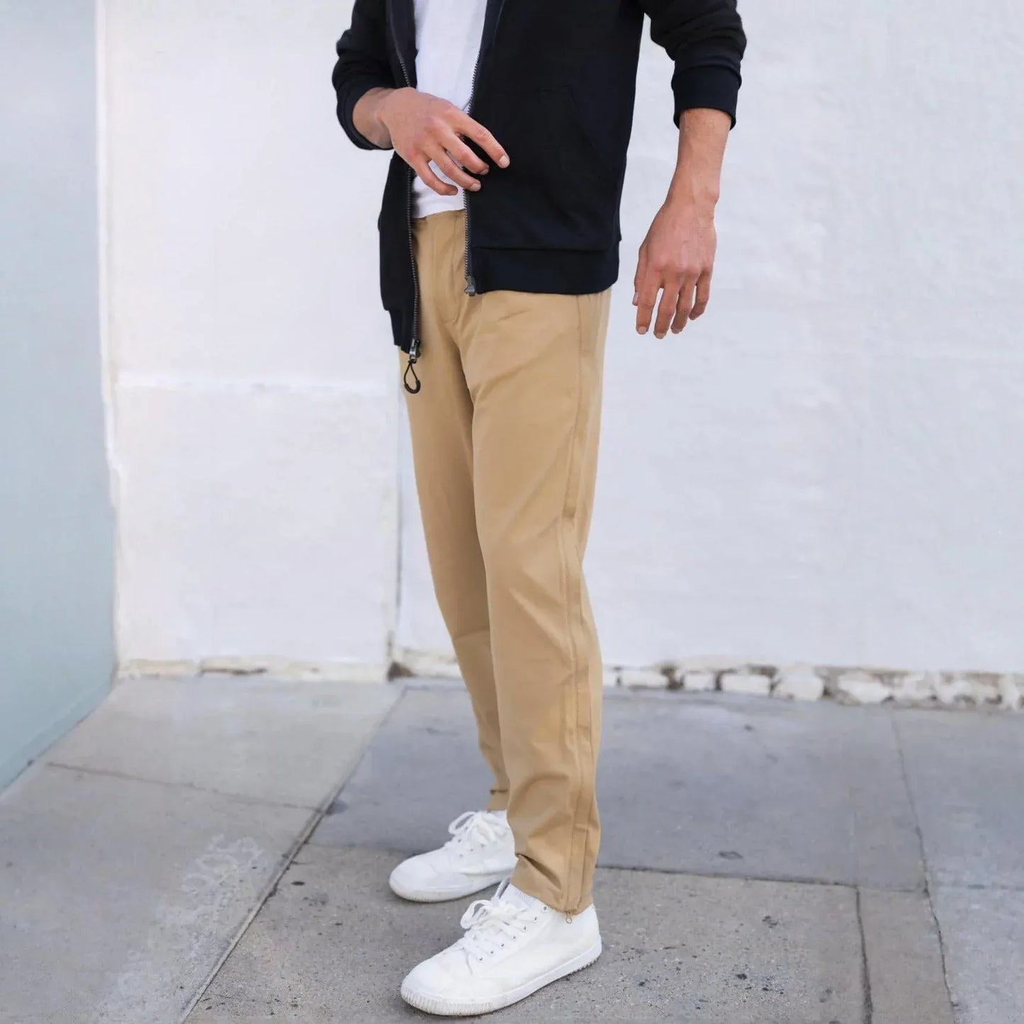Joe & Bella Dark Khaki / S Everyday Side-Zip Pants for Men #Dark Khaki