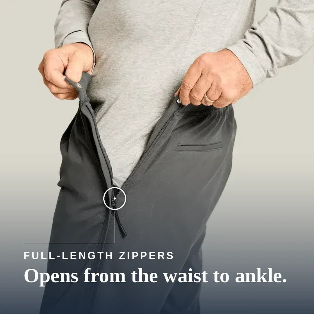 ["Joe & Bella Everyday Side-Zip Pants for Men ", "Slate Grey"]