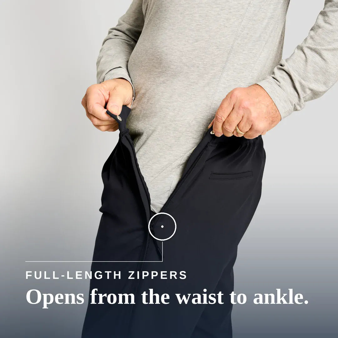 Joe & Bella Black / S Everyday Side-Zip Pants for Men #Black