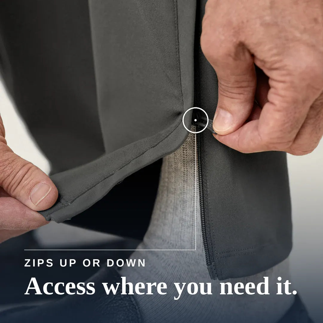 ["Joe & Bella Everyday Side-Zip Pants for Men ", "Slate Grey"]