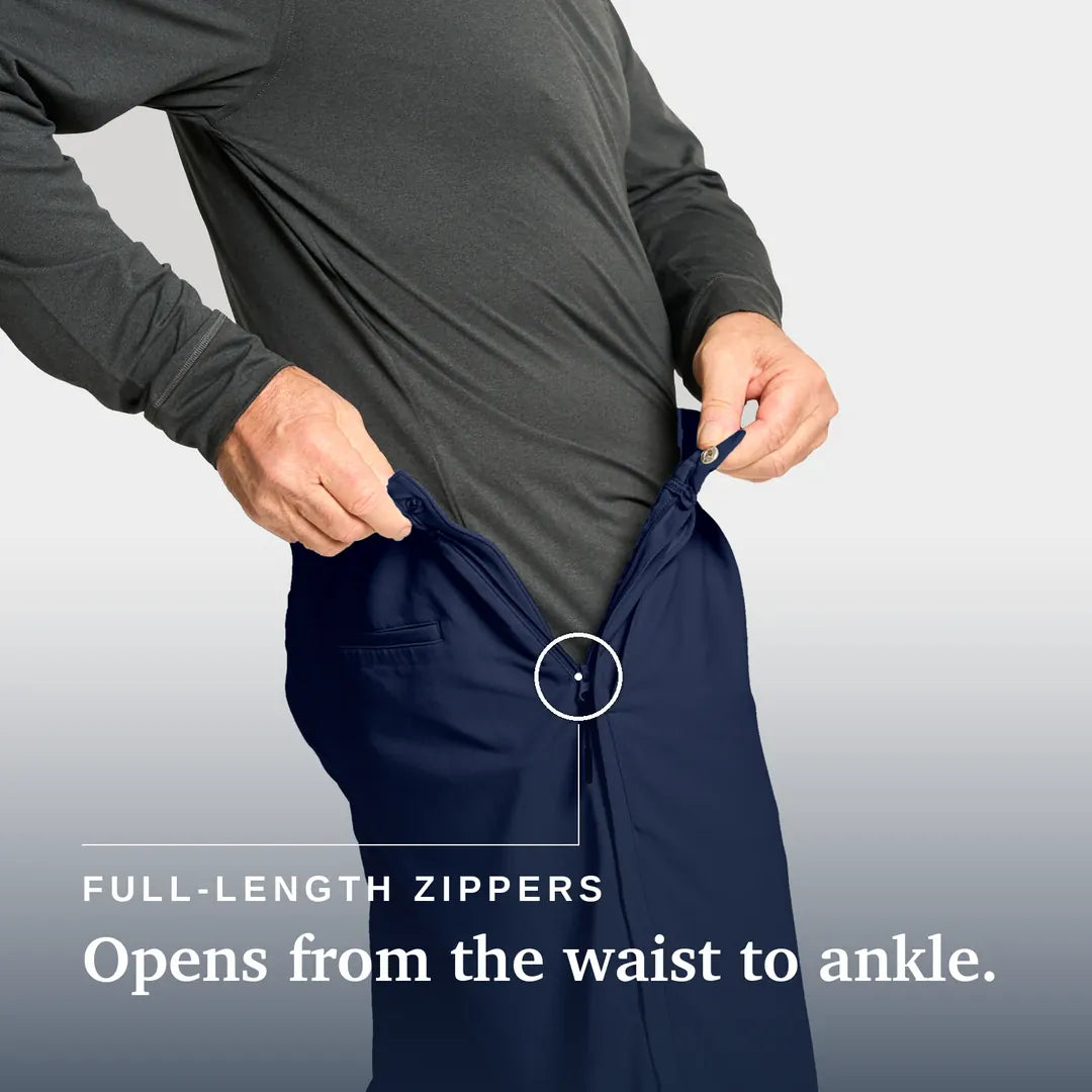 ["Joe & Bella Everyday Side-Zip Pants for Men ", "Navy"]