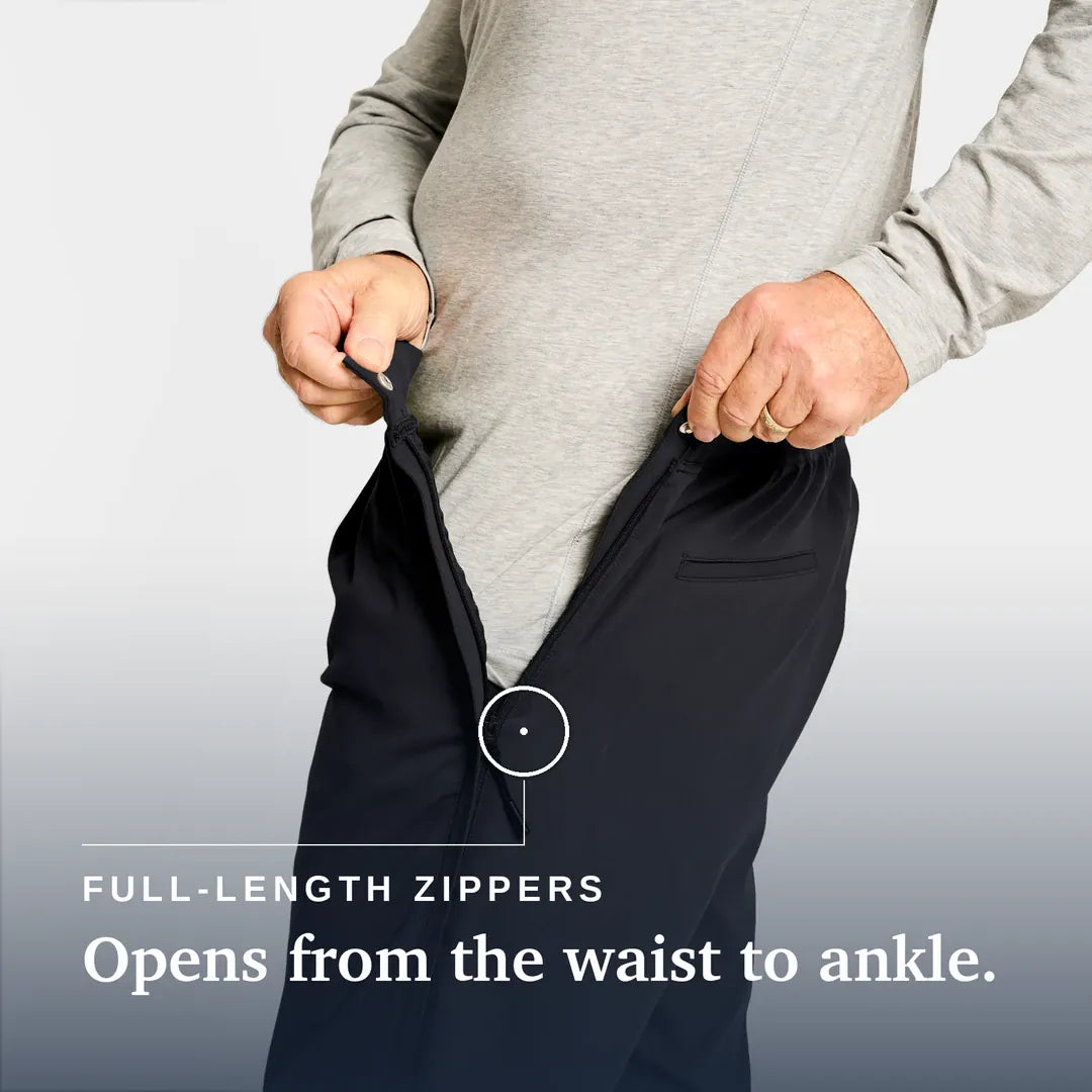 Joe & Bella Black / S Everyday Side-Zip Pants for Men #Black