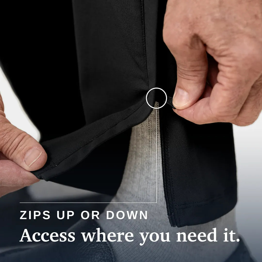 Joe & Bella Black / S Everyday Side-Zip Pants for Men #Black